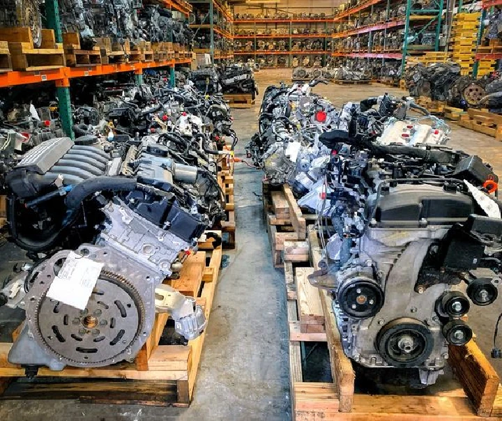 Engines stored in B&R Auto Wrecking facility.