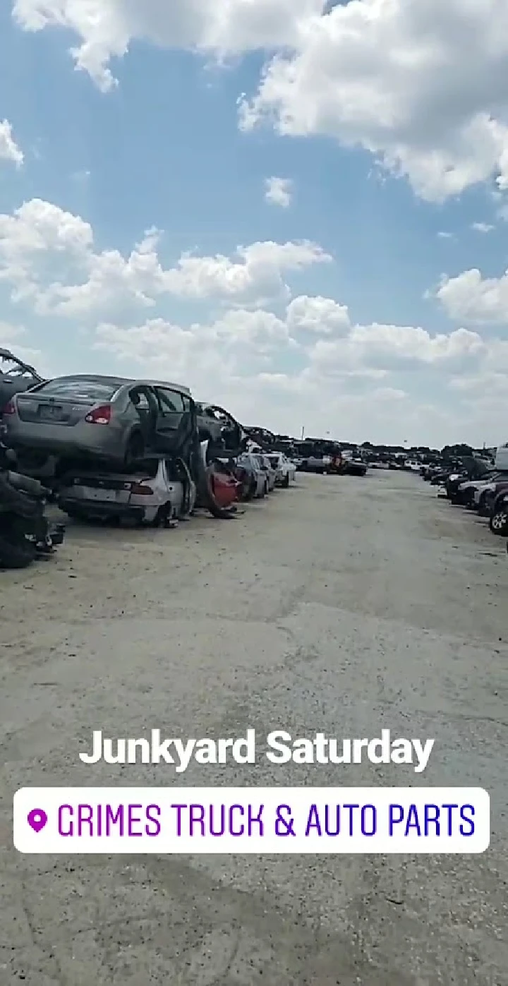 Junkyard scene at Grimes Truck & Auto Parts.