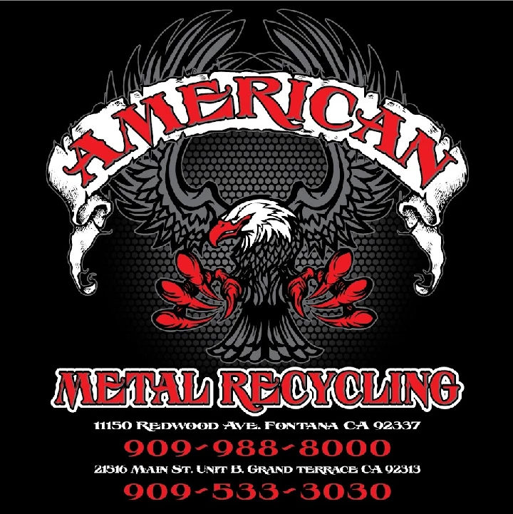 Logo of American Metal Recycling with contact info.