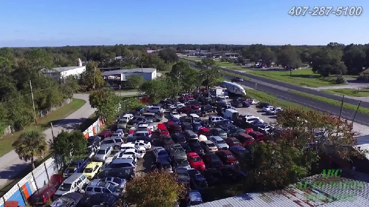 Aerial view of ABC Used Auto Parts lot.