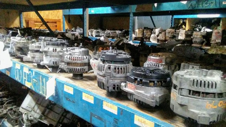 Auto parts displayed on shelves at Gold Dust Auto Parts.