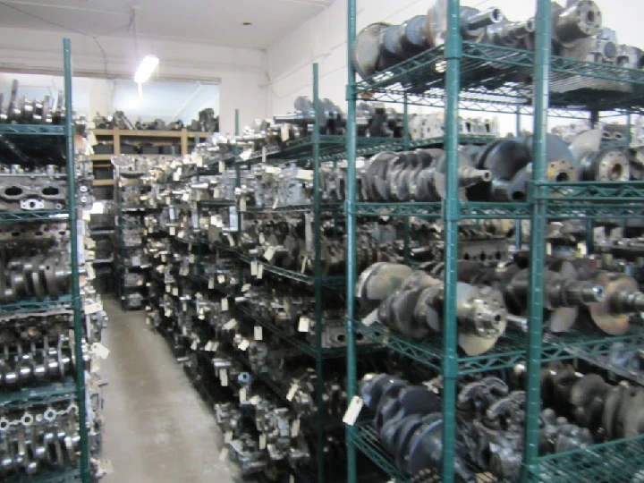 Auto parts warehouse featuring organized inventory.