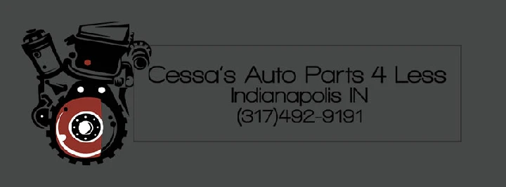 Cessa's Auto Parts logo and contact information.