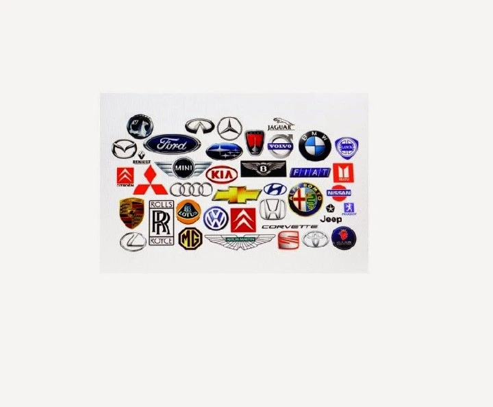 Collage of various car brand logos.