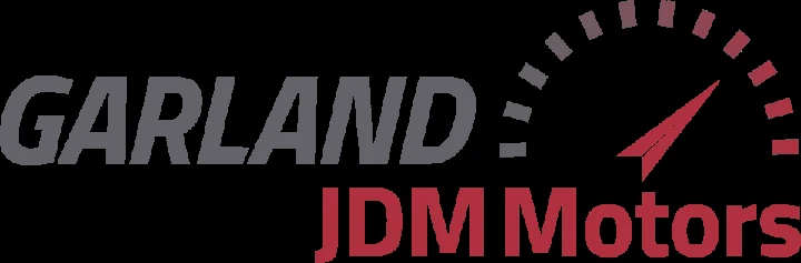 Garland JDM Motors logo with speedometer design.