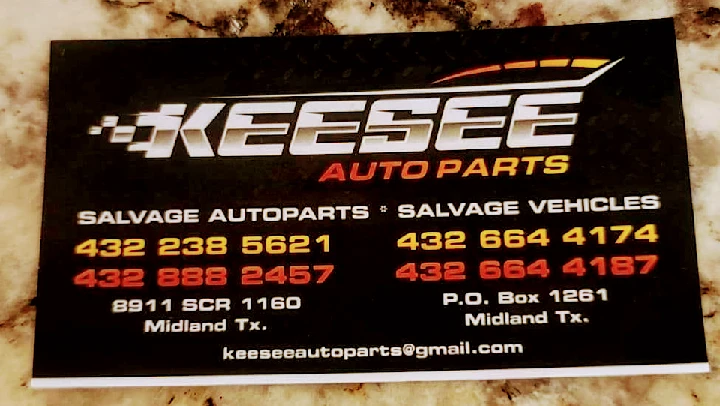 Keesee Auto Parts contact information card.