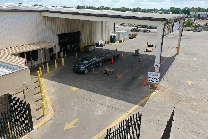 Lafayette scrap metal recycling facility entrance.