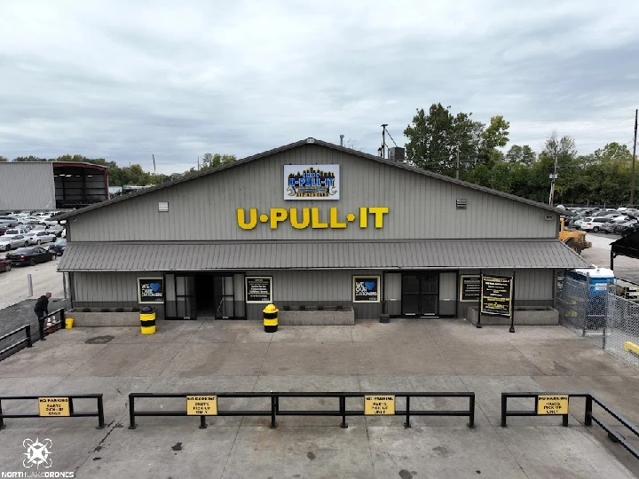 U-Pull-It auto parts store entrance and lot.