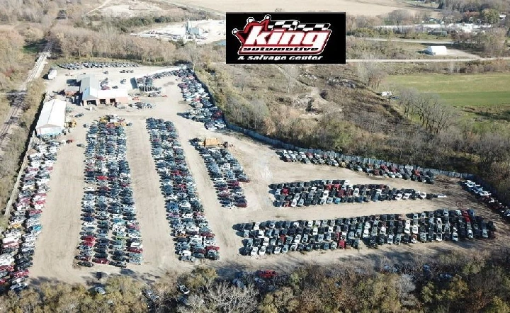 Aerial view of King Salvage Center's lot.