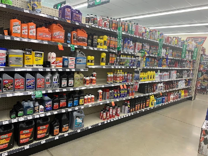 Auto parts and maintenance supplies aisle at O'Reilly.