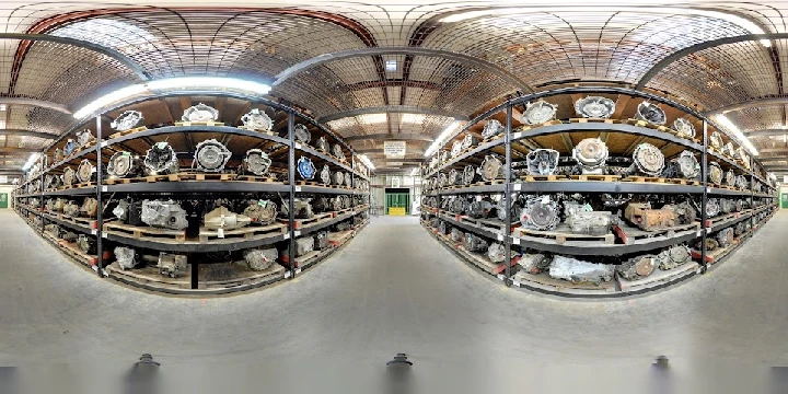 Auto parts on shelves at Butler Auto Recycling.