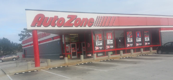 AutoZone store front with sales signage.