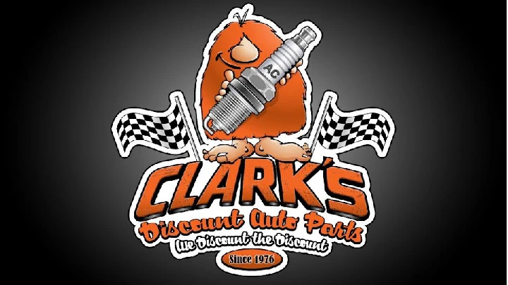 Clark's Discount Auto Parts logo with mascot.