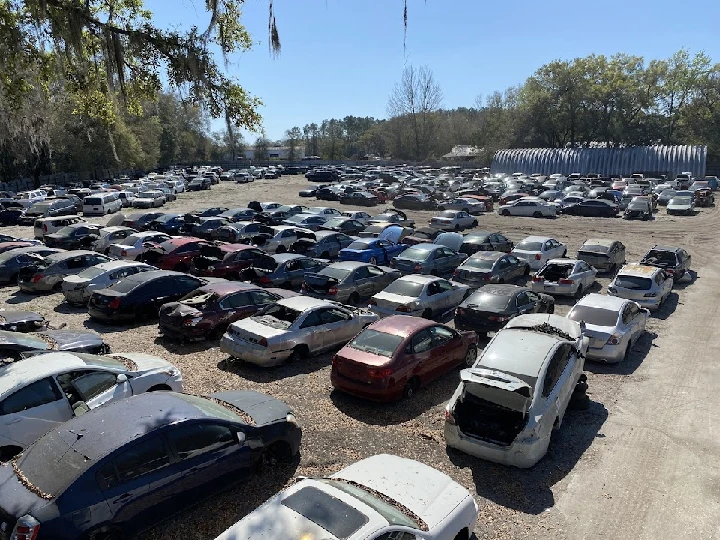 Dense array of used cars at Big Sun Auto Salvage.