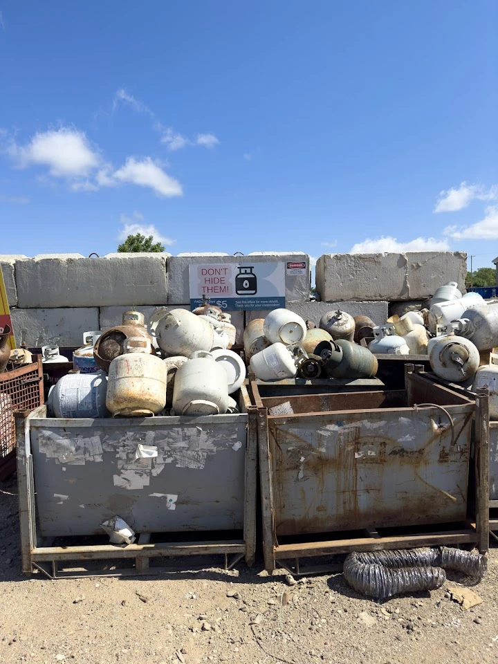 Scrap metal and tanks at PADNOS recycling center.