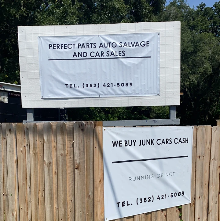 Sign for Perfect Parts Auto Salvage & Car Sales.