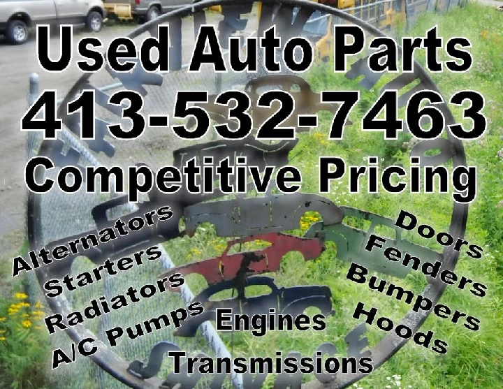 Used auto parts advertisement with contact info.