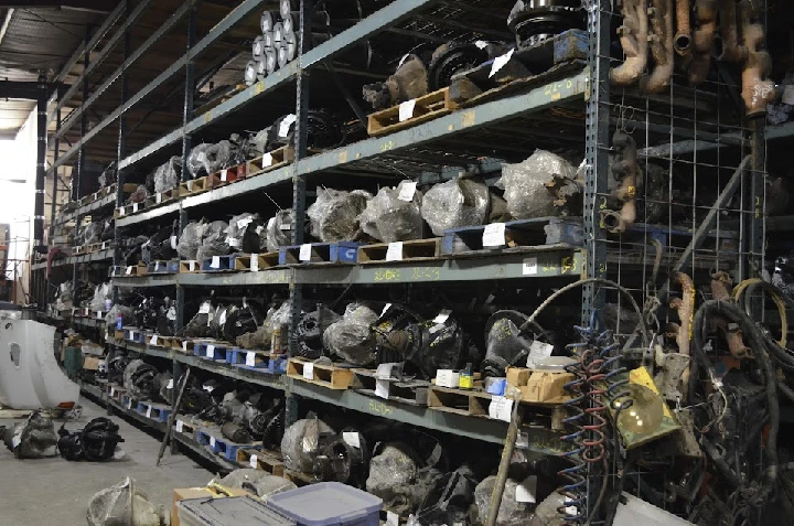 Warehouse filled with truck parts and accessories.