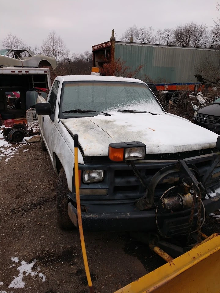 Abandoned truck at Rusty Hook Auto Salvage.