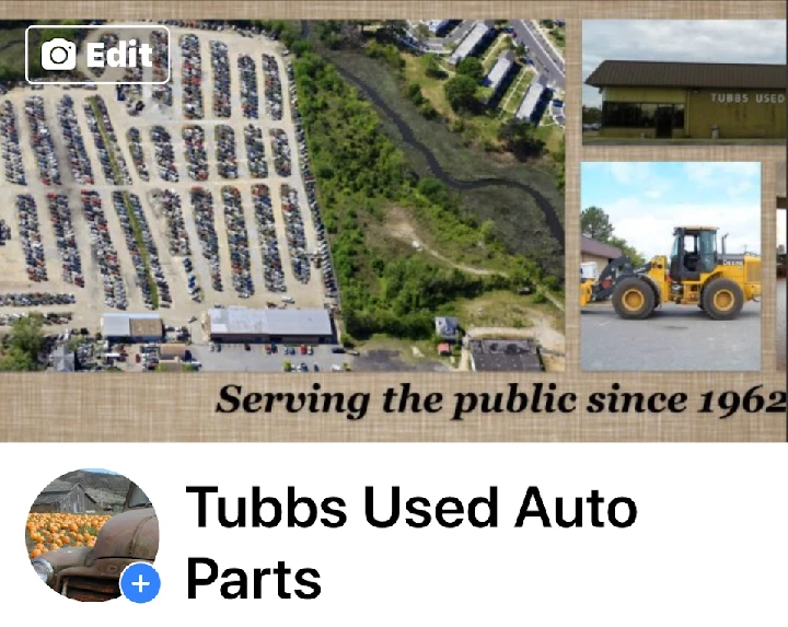 Aerial view of Tubbs Used Auto Parts facility.