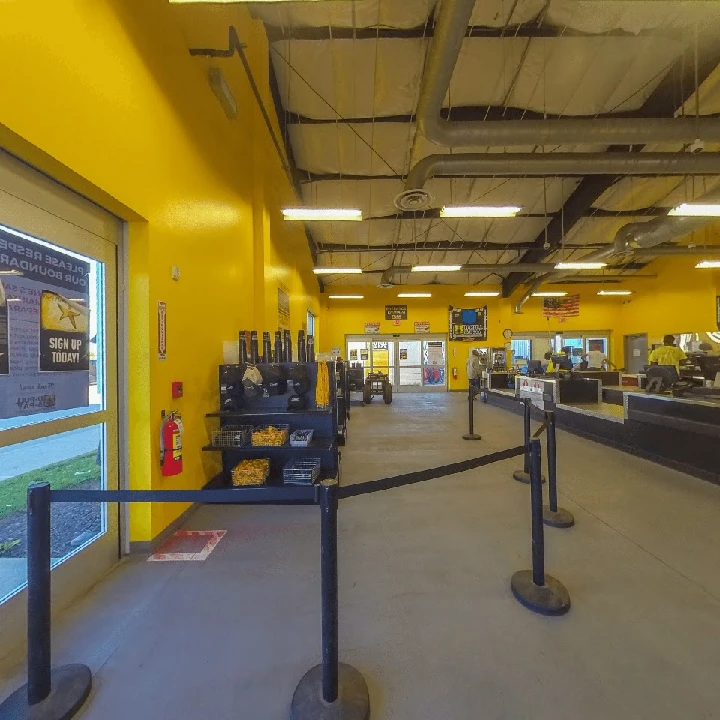 Bright yellow interior of U-Pull-&-Pay Pittsburgh.