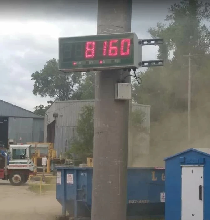 Digital weight scale display at Langley Recycling Inc.