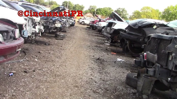 Rows of old cars in a junkyard. U-Pull-&-Pay.