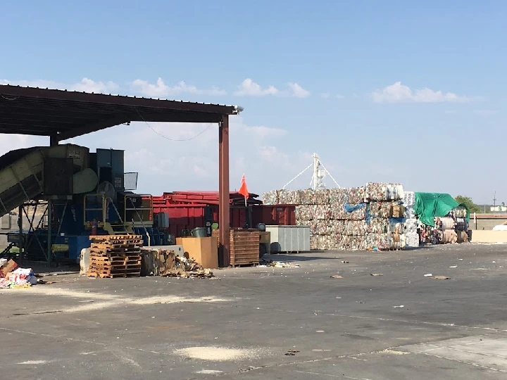 Yuma Recyclers facility with stacked materials.