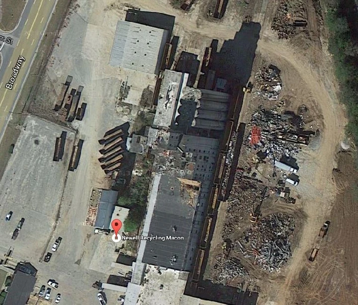 Aerial view of SA Recycling facility in Macon.