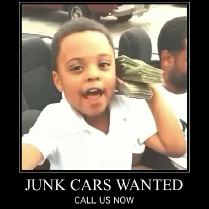 Child with cash promoting junk car sales.