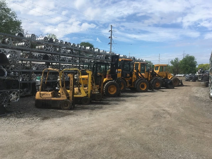 Forklifts and machinery at Lincoln Truck & Auto Parts.