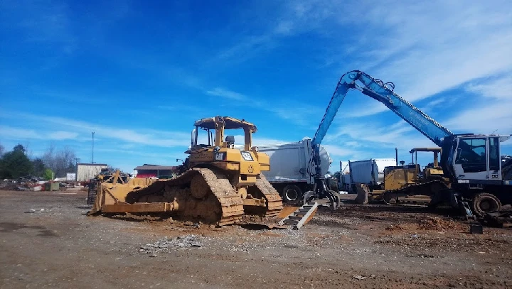 Heavy machinery at Foss Recycling site.