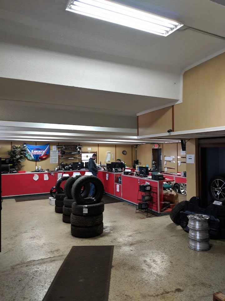 Interior of Liberty Wholesale Auto Parts store.