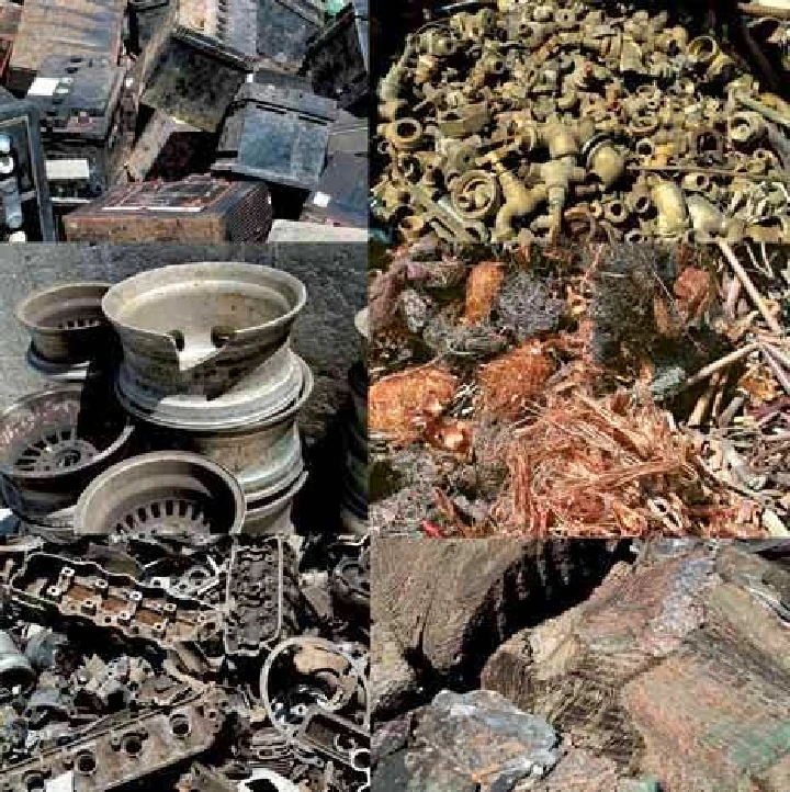 Metal scraps and parts at Al's Metal Recycling.