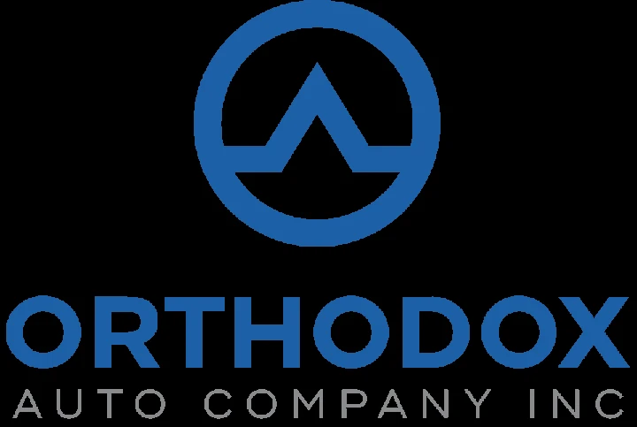 Orthodox Auto Company logo in blue design.