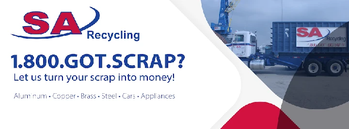 Promoting scrap recycling services and contact info.