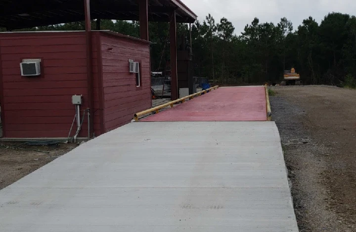 Recycling facility entrance and loading ramp.