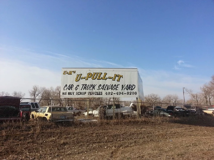 Sign for C & H's U Pull It salvage yard.