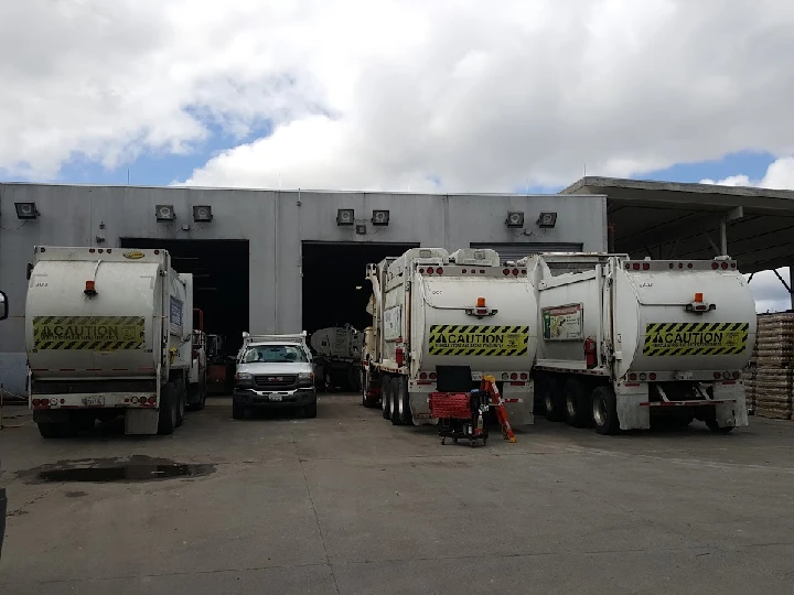 Trucks at Napa Recycling & Waste Services facility.