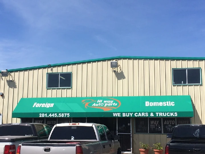 Hi Way Auto Parts store front with green awning.