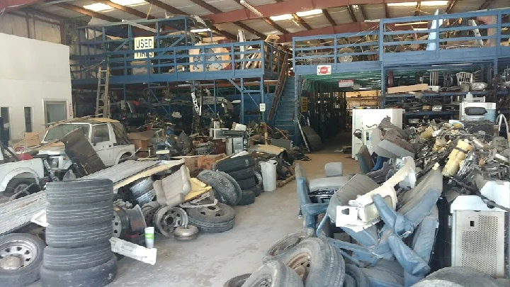 Interior of a used auto parts warehouse.