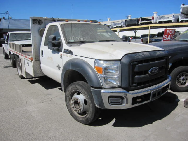 White Ford truck at Navarra Truck & Van Wreckers.