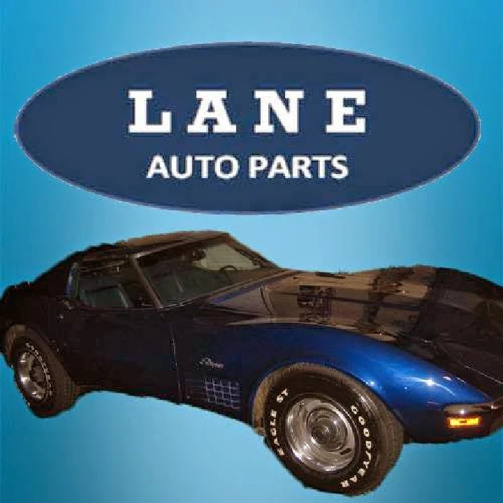 Lane Discount Auto Parts with a blue car.