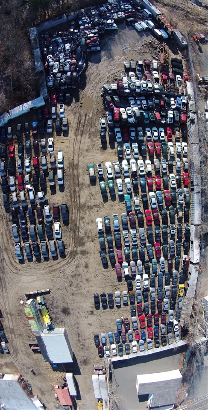 Aerial view of Boulevard Used Auto Parts lot.