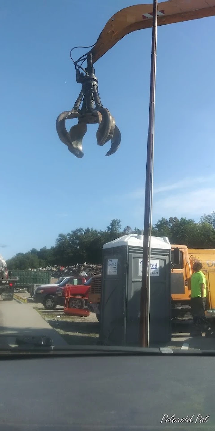 Crane claw at recycling facility.