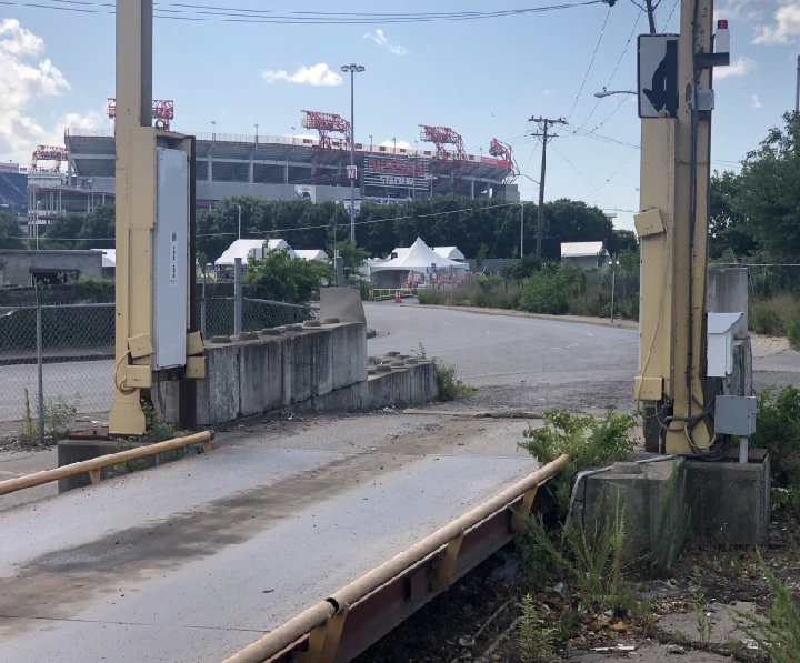 SA Recycling facility with stadium in background.