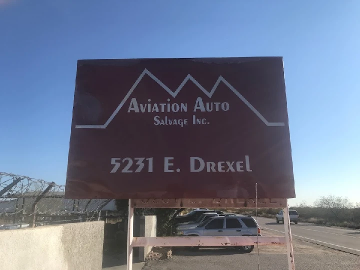 Sign for Aviation Auto Salvage at 5231 E. Drexel.