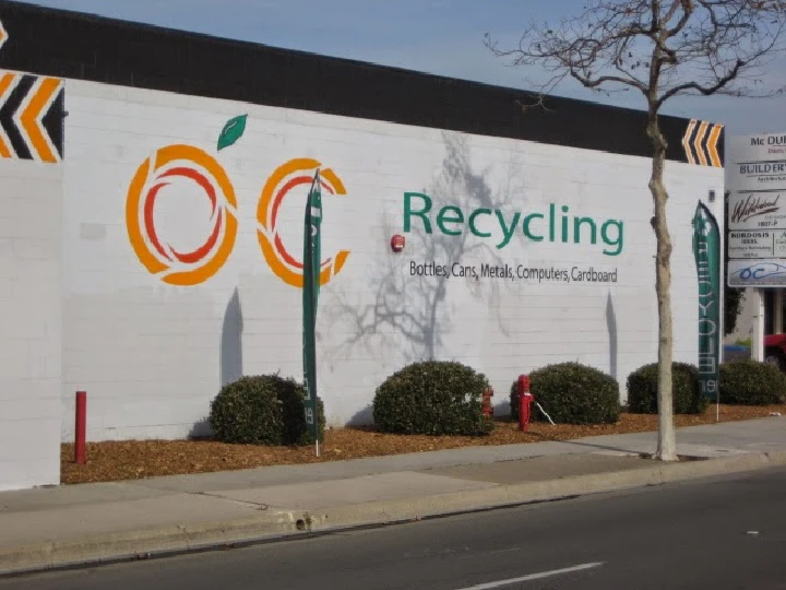 OC Recycling building exterior with logos and signage.