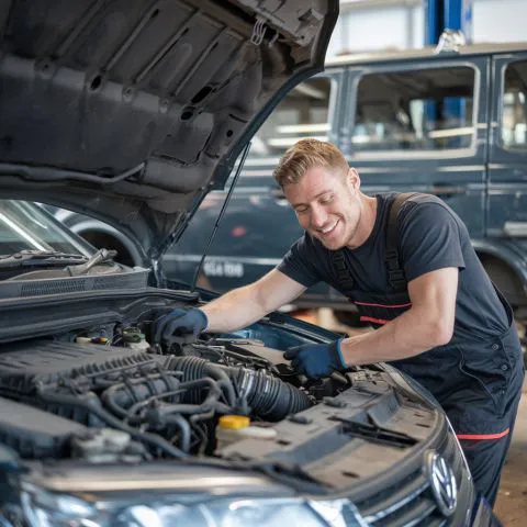 Man suitably dressed to remove parts